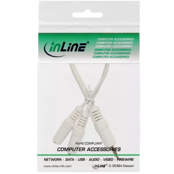 InLine stereo Y kabelis, 3,5 mm stereo vīr. uz divām 3,5 mm stereo ligzd., balts/zeltīts, 0,1 m