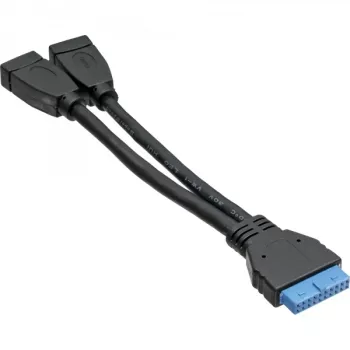 InLine USB 3.0 adaptera kabelis iekšējais 2x USB Type A female / mātesplates ligzda