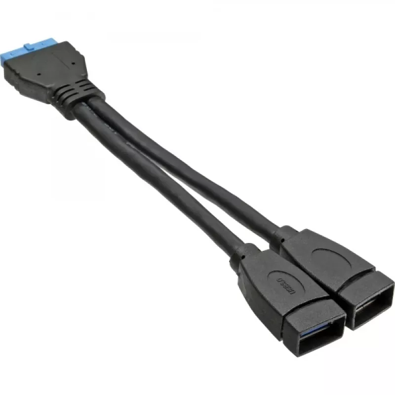 InLine USB 3.0 adaptera kabelis iekšējais 2x USB Type A female / mātesplates ligzda