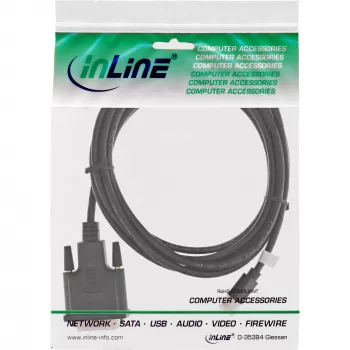 InLine Mini DisplayPort vīrieša-DVI-D 24+1 vīrieša kabelis, melns/zelta, 2 m
