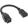 InLine HDMI Keystone adaptera kabelis 4K/60Hz, HDMI A sieviešu/sieviešu, melns, 0,2m