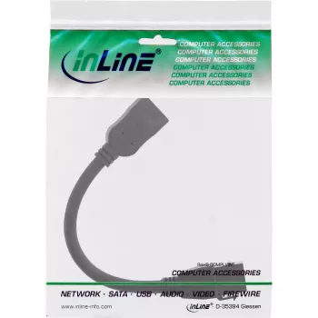 InLine HDMI Keystone adaptera kabelis 4K/60Hz, HDMI A sieviešu/sieviešu, melns, 0,2m