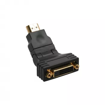 InLine HDMI–DVI adapteris, HDMI vīr. / 24+1 siev., 180° leņķī, apzeltīts