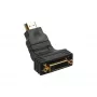 InLine HDMI–DVI adapteris, HDMI vīr. / 24+1 siev., 180° leņķī, apzeltīts