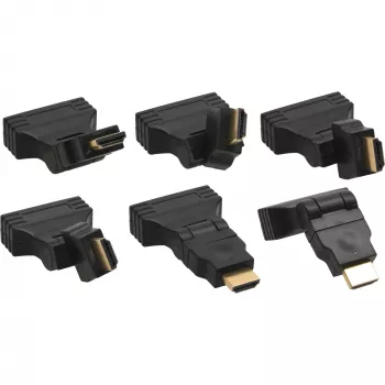 InLine HDMI–DVI adapteris, HDMI vīr. / 24+1 siev., 180° leņķī, apzeltīts