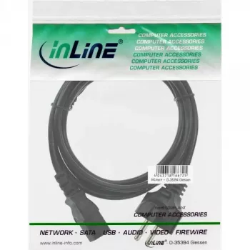 InLine strāvas kabelis, CEE 7/7 taisns / 3-pin IEC C13 vīrišķais, melns, 1,8 m