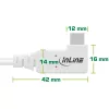InLine USB4 kabelis, USB-C, viena puse leņķveida, PD 240W, 8K60Hz, TPE, balts, 2m