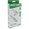 InLine USB4 kabelis, USB-C, viena puse leņķveida, PD 240W, 8K60Hz, TPE, balts, 2m