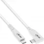 InLine USB4 kabelis, USB-C, viena puse leņķveida, PD 240W, 8K60Hz, TPE, balts, 1m