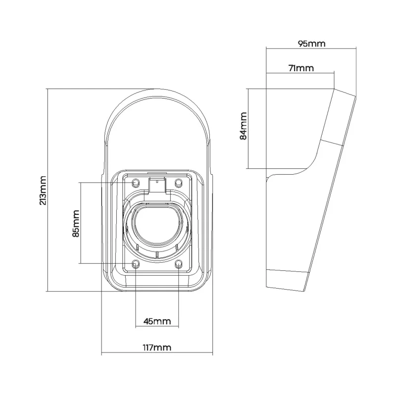 InLine Universal EV uzlādes kabeļa turētājs melns 117x95x213 mm