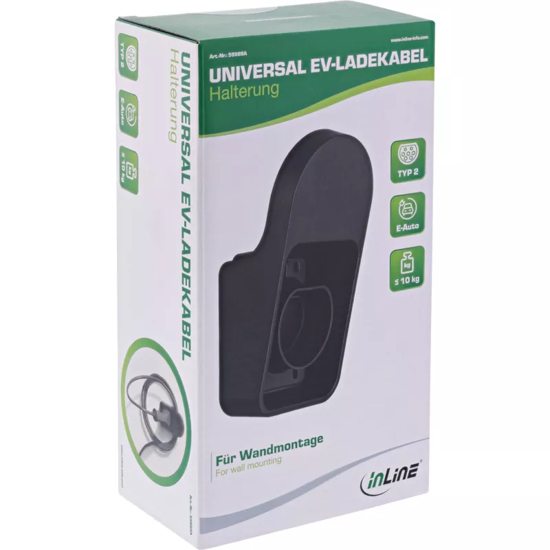 InLine Universal EV uzlādes kabeļa turētājs melns 117x95x213 mm