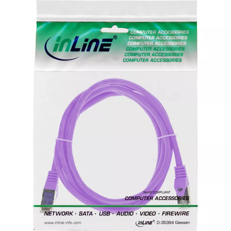 komutācijas kabelis InLine 72502P SF/UTP Cat5e 2 m violets