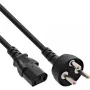 InLine strāvas kabelis Dānijas K tipa vīrišķais / 3 kontaktu IEC C13 vīrišķais, 1,8 m