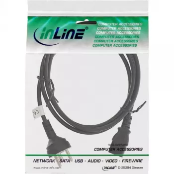 InLine strāvas kabelis Dānijas K tipa vīrišķais / 3 kontaktu IEC C13 vīrišķais, 1,8 m