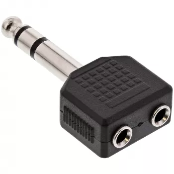 InLine Audio Adapter 6.3mm Stereo audio ligzda vīrieša / 2x 3.5mm Stereo sieviešu