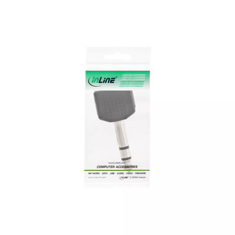 InLine Audio Adapter 6.3mm Stereo audio ligzda vīrieša / 2x 3.5mm Stereo sieviešu