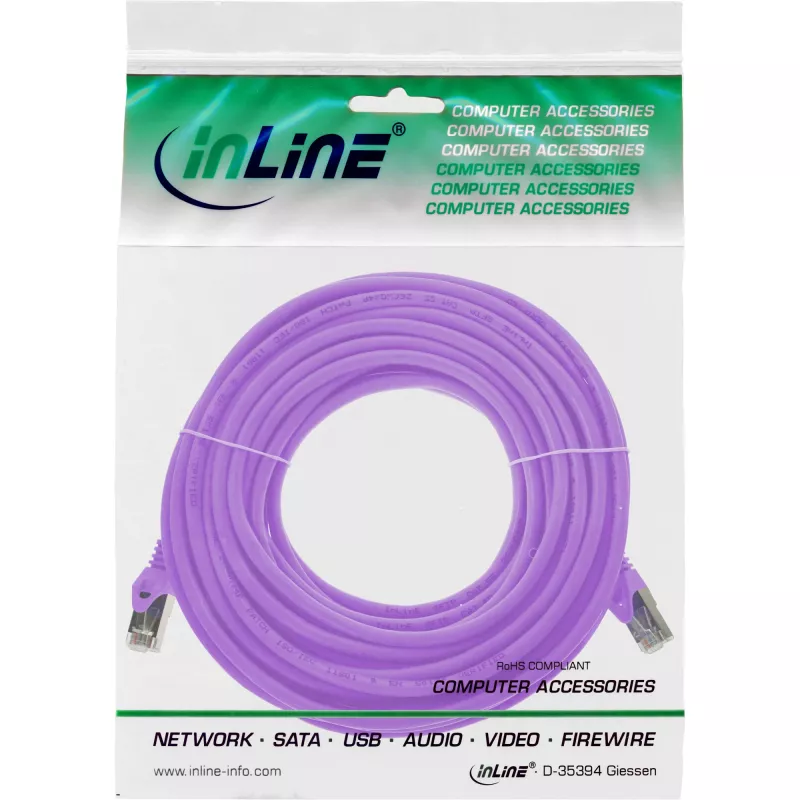 InLine komutācijas kabelis SF/UTP Cat.5e violets 7,5 m