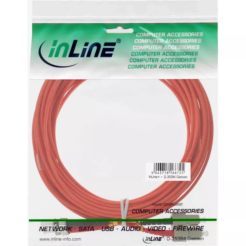 InLine Fiber Optical Duplex kabelis SC/ST 50/125µm OM2 15m, 15 m, OM2, 2x SC, 2x ST