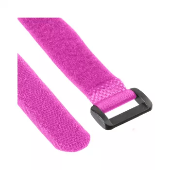 InLine kabeļu siksnas ar āķīšiem un cilpām 20 x 200 mm, 10 gab., rozā