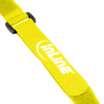 InLine kabeļu siksnas āķis-cilpa 20 x 200 mm 10 gab. dzeltenas