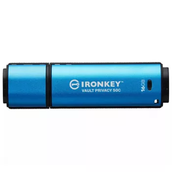 Kingston Technology IronKey 16GB USB-C Vault Privacy 50C AES-256 šifrēts, FIPS 197