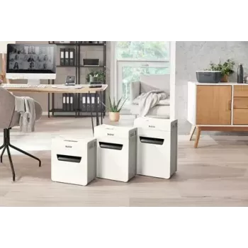 Papīra smalcinātājs LEITZ IQ Protect Premium 6M P5 — Mikrogriezums, 18 L, Skārienjutīga vadība, 351×204×355 mm