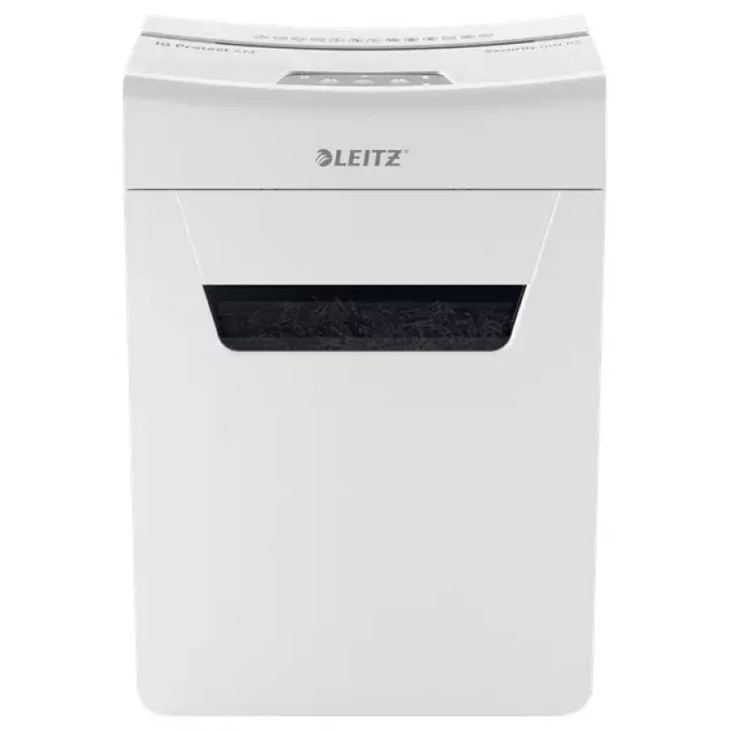 Papīra smalcinātājs LEITZ IQ Protect Premium 6M P5 — Mikrogriezums, 18 L, Skārienjutīga vadība, 351×204×355 mm