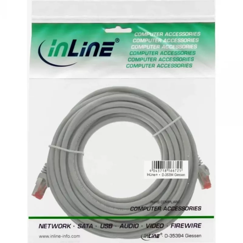 InLine komutācijas kabelis S/FTP PiMF Cat.6 250MHz PVC CCA zils 7.5m