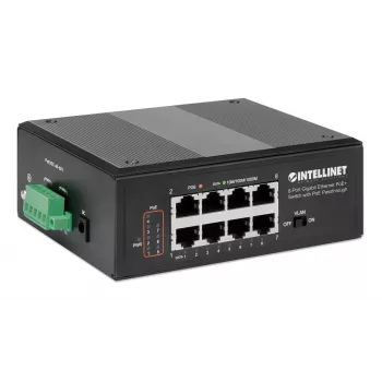 Industriālais slēdzis Intellinet 8 portu gigabitu Ethernet PoE+
