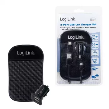 Mobilo ierīču lādētājs LogiLink PA0204 Universāls Melns Cigāra piepīpējamā kontaktligzda Iekštelpu 12/24V 2.1A