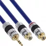InLine Audio kabelis Premium 2x RCA ligzda / 3.5 mm spraudnis, zeltīti kontakti, 0,25 m