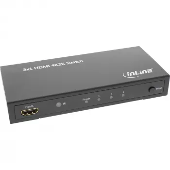 InLine HDMI slēdzis 3 IN uz 1 OUT signāls 4K2K 3D HD Audio