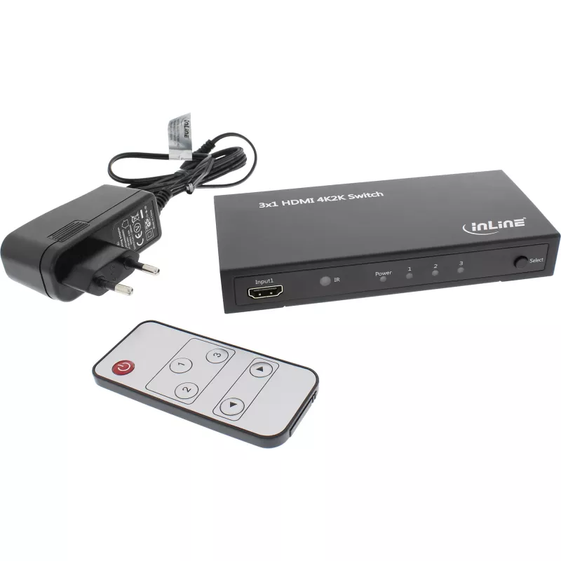 InLine HDMI slēdzis 3 IN uz 1 OUT signāls 4K2K 3D HD Audio