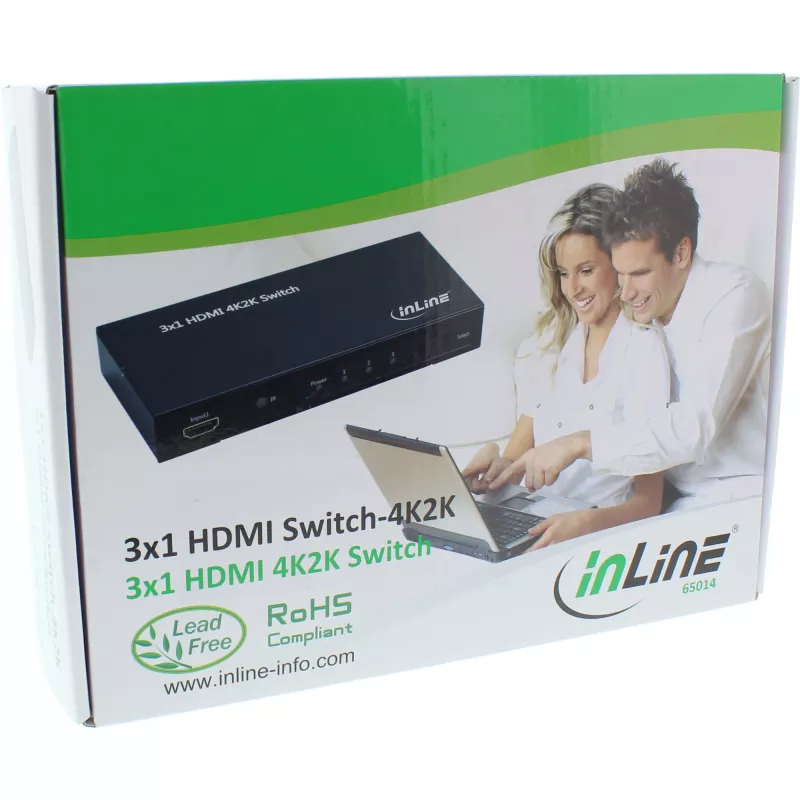 InLine HDMI slēdzis 3 IN uz 1 OUT signāls 4K2K 3D HD Audio