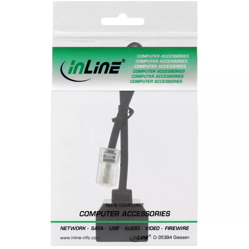 InLine ISDN sadalītājs 1x RJ45 vīr. / 2x RJ45 siev., 8P4C bez rezistoriem