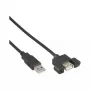 InLine 100 gab. lieltirgus iepakojumā USB 2.0 kabelis A vīr. uz A siev. spraugas kronšteinam 0,6 m