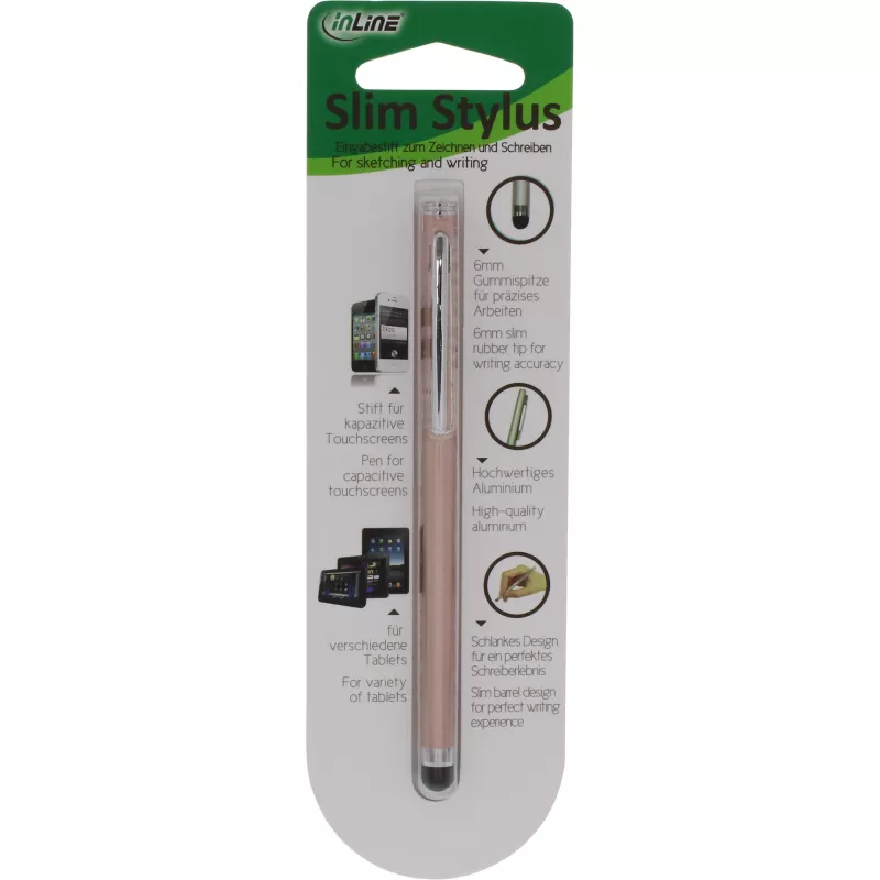 Stylus Pin InLine 55467G skārienekrāniem viedtālrunim planšetdatoram rozā
