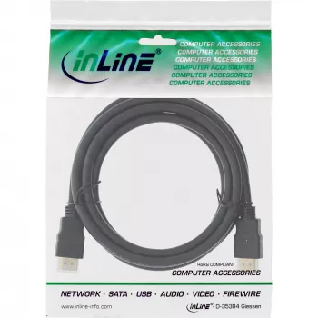 InLine High Speed HDMI kabelis ar Ethernet Premium 4K2K vīr./vīr. melns 0,3 m