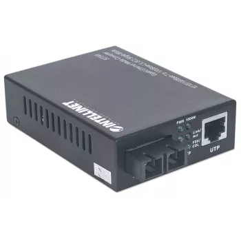 Intellinet Gigabit Ethernet viena režīma multivides pārveidotājs, 10/100/1000Base-T uz 1000Base-Lx (SC) viena režīma, 20 km