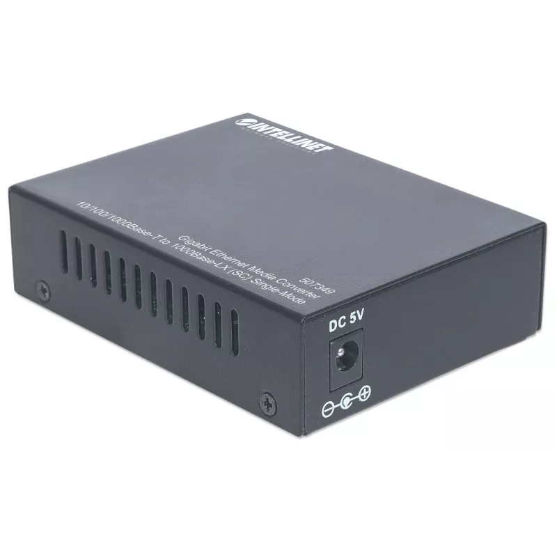 Intellinet Gigabit Ethernet viena režīma multivides pārveidotājs, 10/100/1000Base-T uz 1000Base-Lx (SC) viena režīma, 20 km