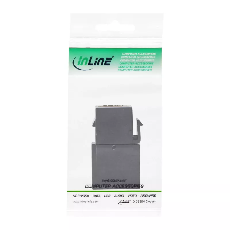 InLine HDMI Keystone Snap-In modulis, 4K/60Hz, HDMI AF/AF leņķveida melns