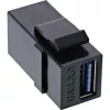 InLine USB 3.1 Snap-In modulis, USB-A F/F, melns korpuss