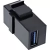 InLine USB 3.1 Snap-In modulis, USB-A F/F, melns korpuss