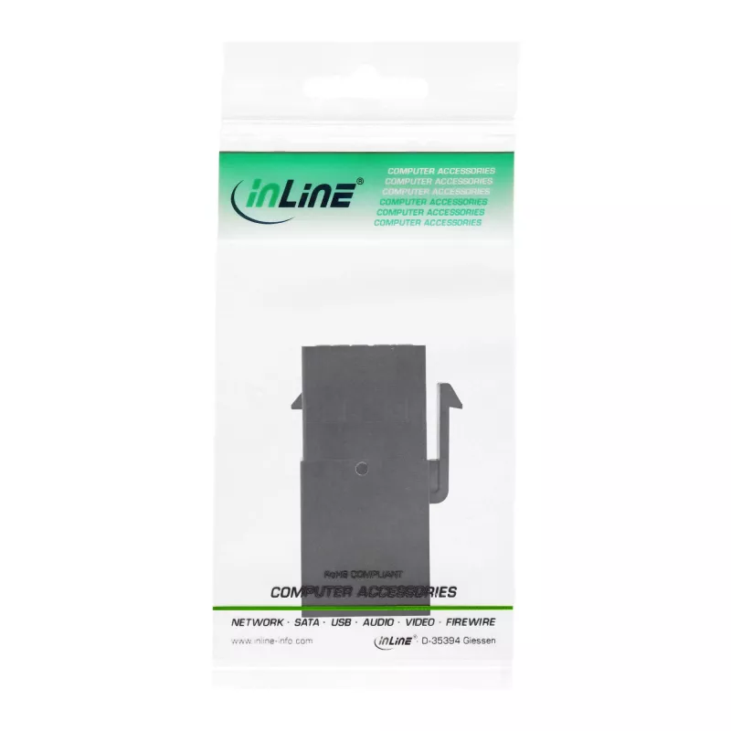 InLine USB 3.1 Snap-In modulis, USB-A F/F, melns korpuss