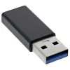USB 3.2 Gen.2 Adapteris InLine 35810 USB-A spraudnis USB-C sievišķais