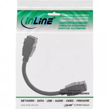 InLine HDMI 2x Keystone kabelis 4K/60Hz, HDMI A ligzda/ligzda, melns, 0,2 m