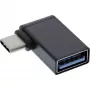 InLine USB 3.2 Gen.2 adapteris, USB-C vīrišķais uz USB-A sievišķo, 90° leņķī, OTG