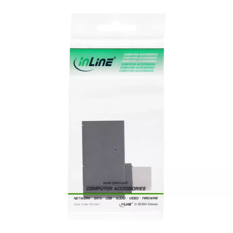 InLine USB 3.2 Gen.2 adapteris, USB-C vīrišķais uz USB-A sievišķo, 90° leņķī, OTG