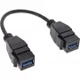 InLine USB 3.2 Gen1 2x keystone adaptera kabelis, 2x USB A keystone ligzda, 0,2 m