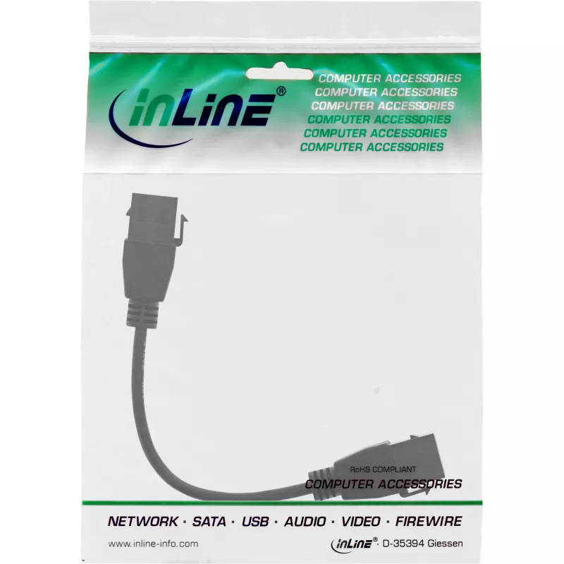 InLine USB 3.2 Gen1 2x keystone adaptera kabelis, 2x USB A keystone ligzda, 0,2 m